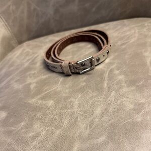 Brown Leather Belt with Silver Buckle